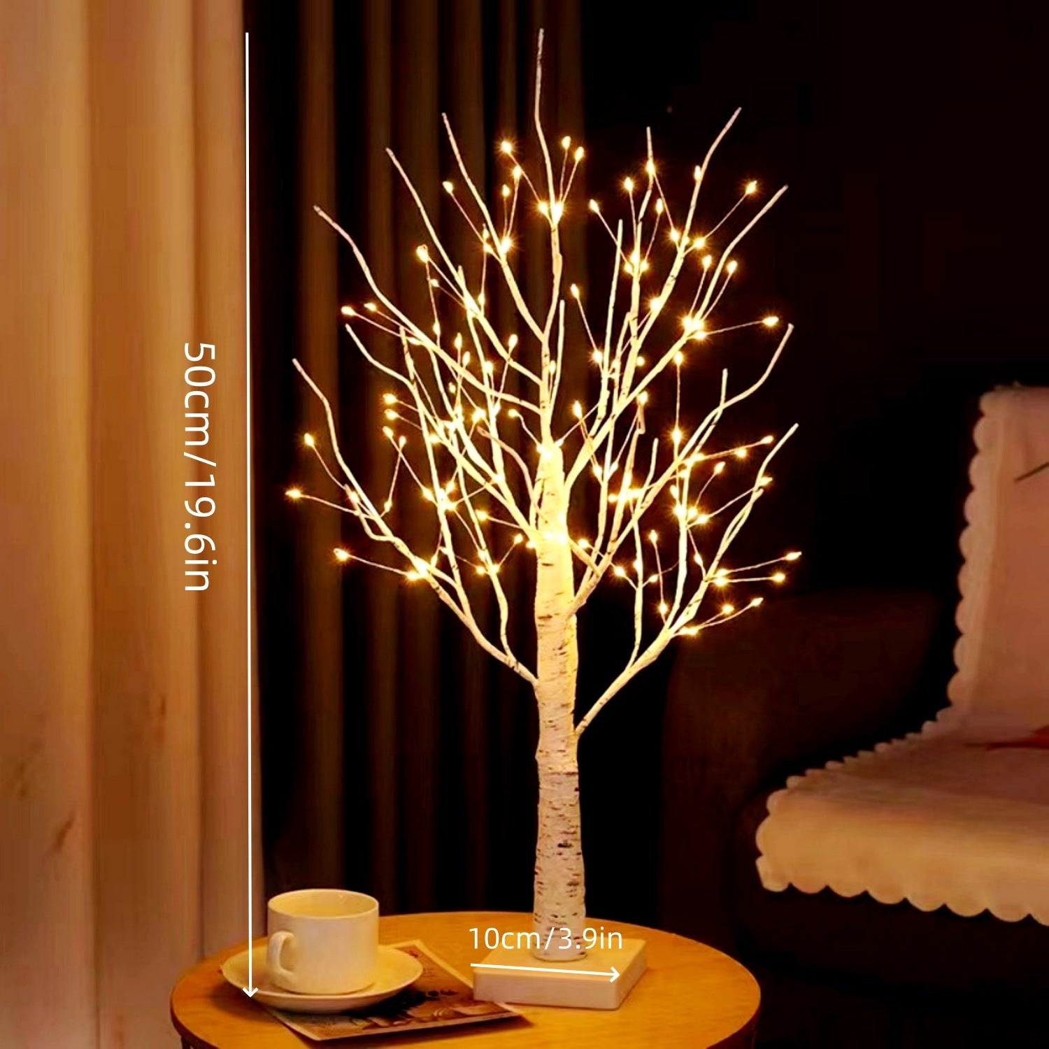 LED Bonsai Tree Light – 108 Warm White Decorative Branch Lamp (USB & Battery Powered)