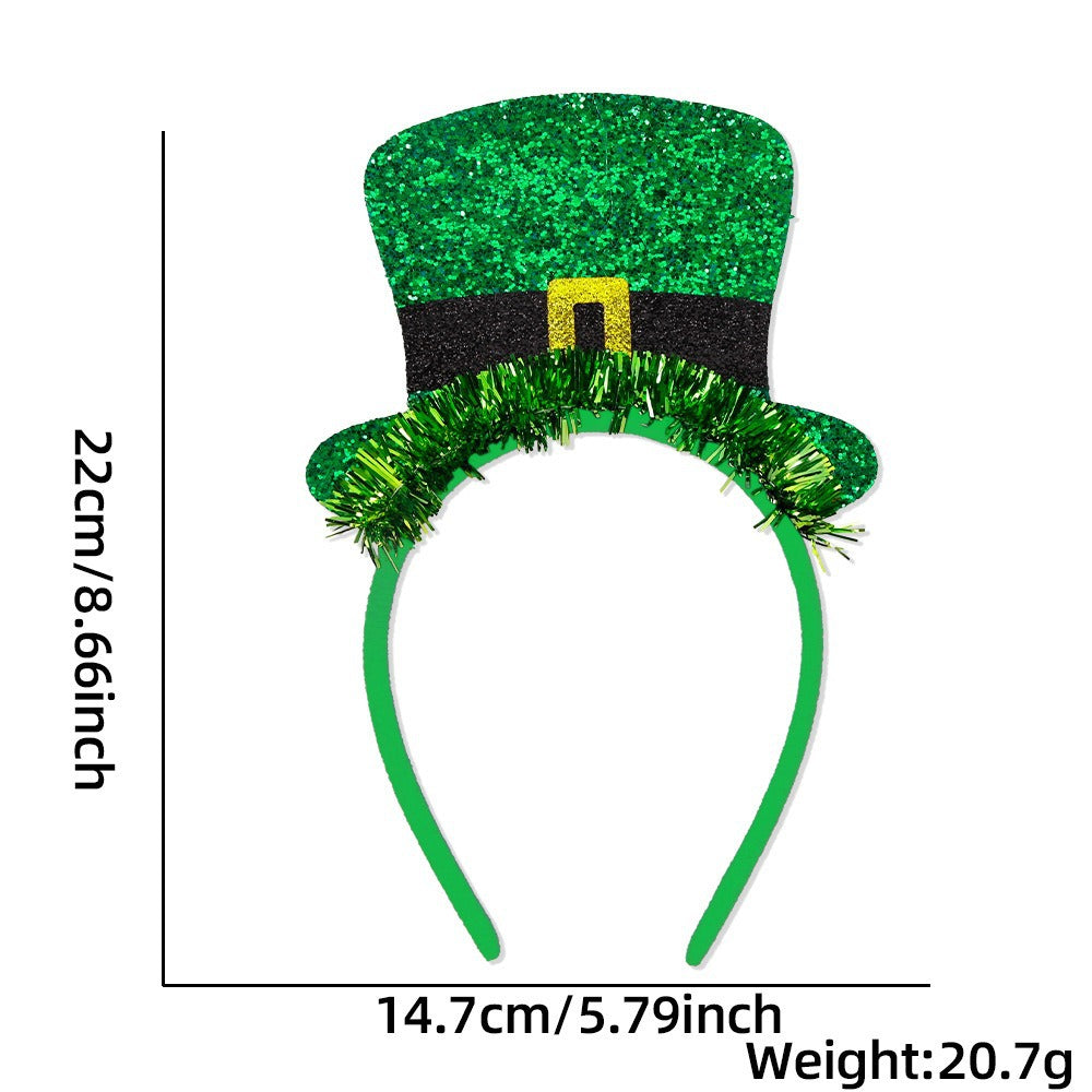 St. Patrick's Day Hairband - Festive Clover & Rainbow Party Headband