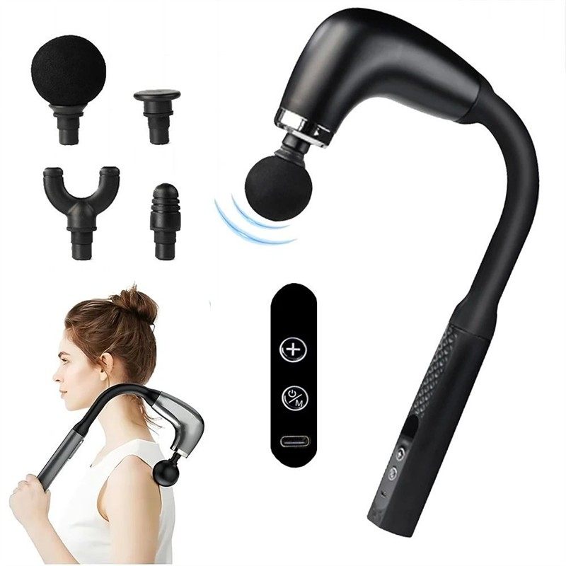 Portable Electric Massage Gun – Rechargeable Muscle Relief Fascia Gun with Multiple Attachments