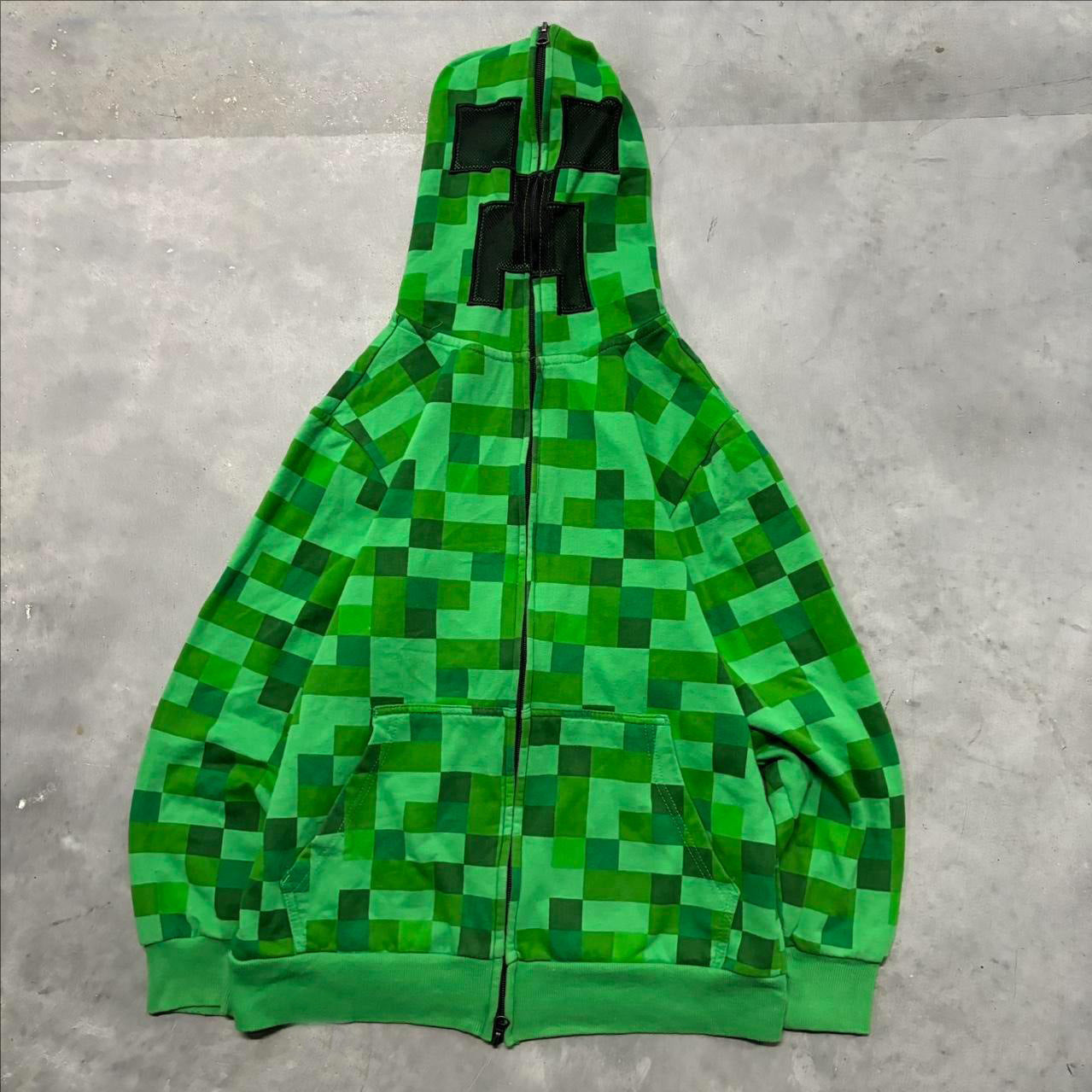 Minecraft Mob Plaid Hooded Zipper Jacket