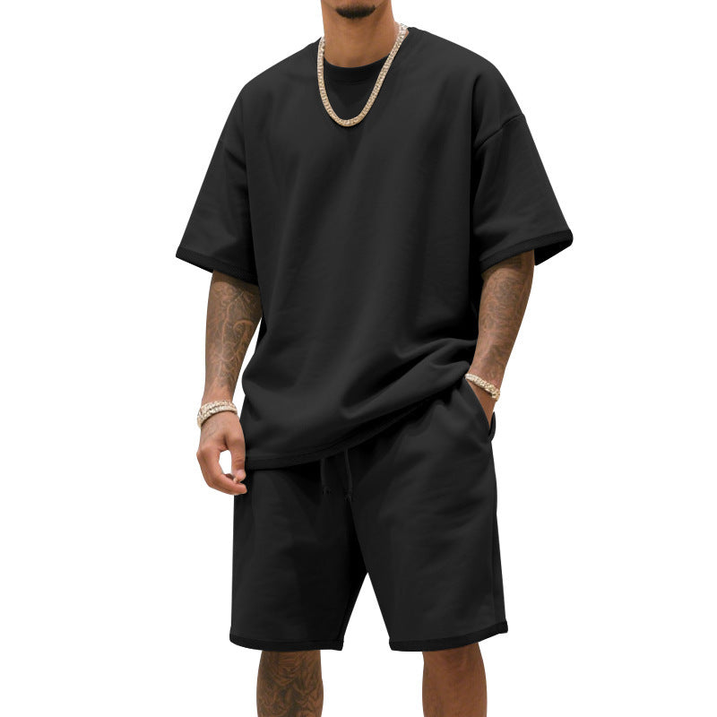 Men’s Terry Cloth Set – Short Sleeve Shirt & Shorts Lounge Outfit