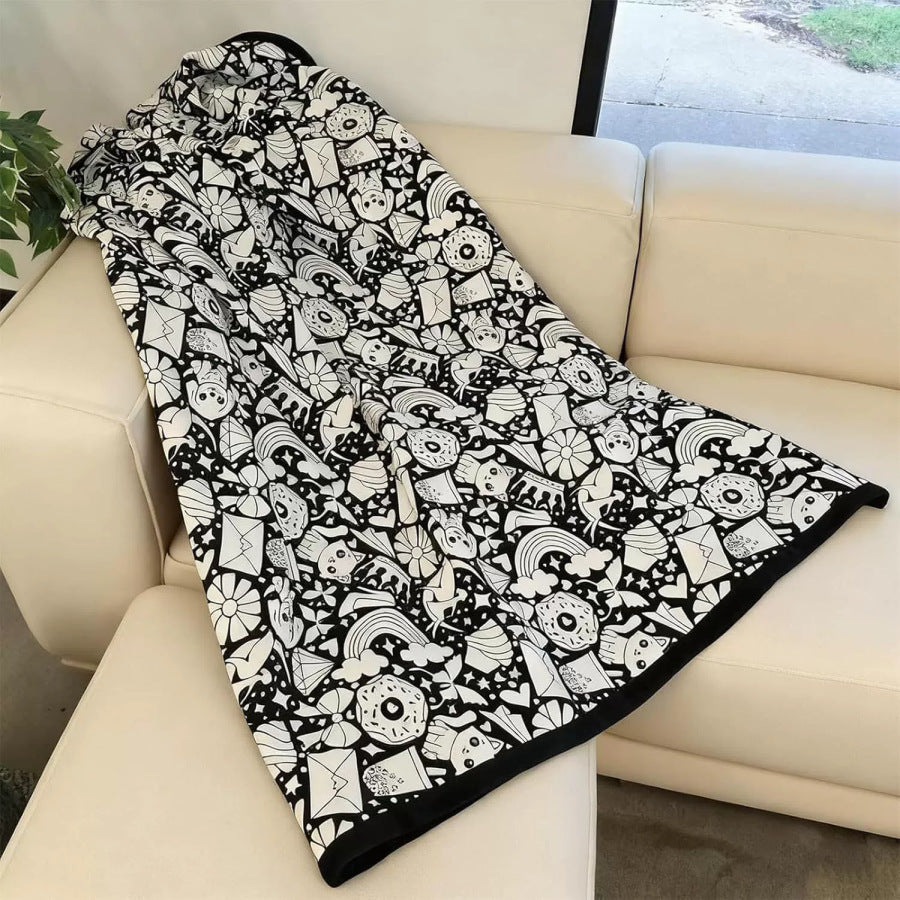 Kids DIY Coloring Blanket – Reusable Velvet Art Activity Blanket with Markers