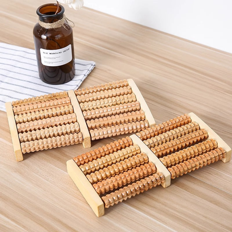 Wooden Foot Massager Roller – Manual Acupressure Foot Massage Tool
