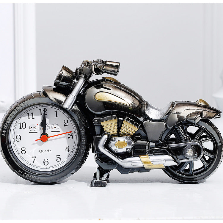 Motorcycle Shaped Analog Alarm Clock – Decorative Quartz Desk Clock