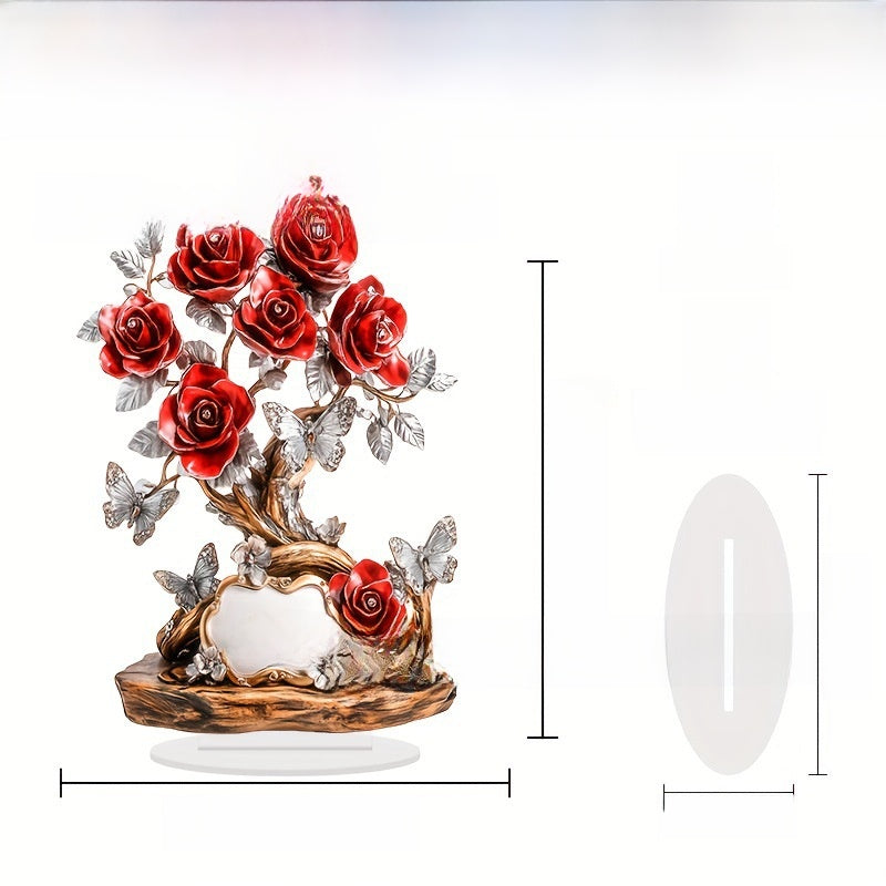 Acrylic Rose Decoration – Elegant Floral Desktop Ornament