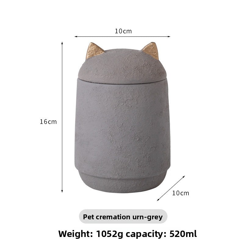 Pet Memorial Urn – Handcrafted Cement Keepsake for Ash Storage