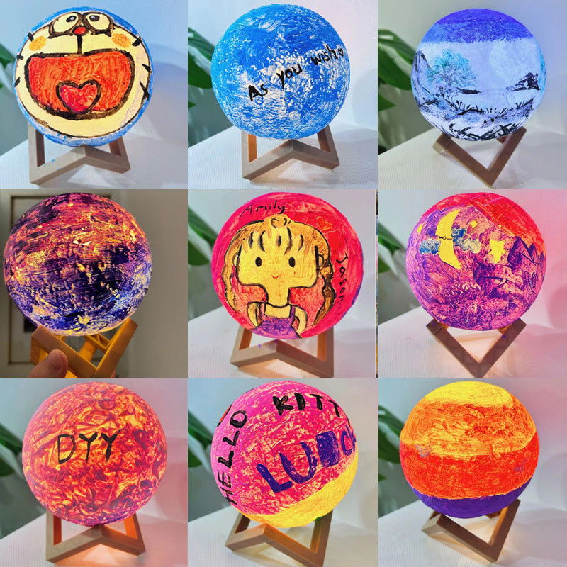DIY Hand-Painted Moon Lamp – Creative Night Light Gift Set