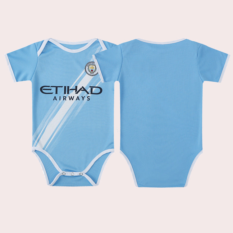 Bamboo Fiber Baby Football Jumpsuit – Soft Breathable Sports-Themed Romper (5–18 Months)