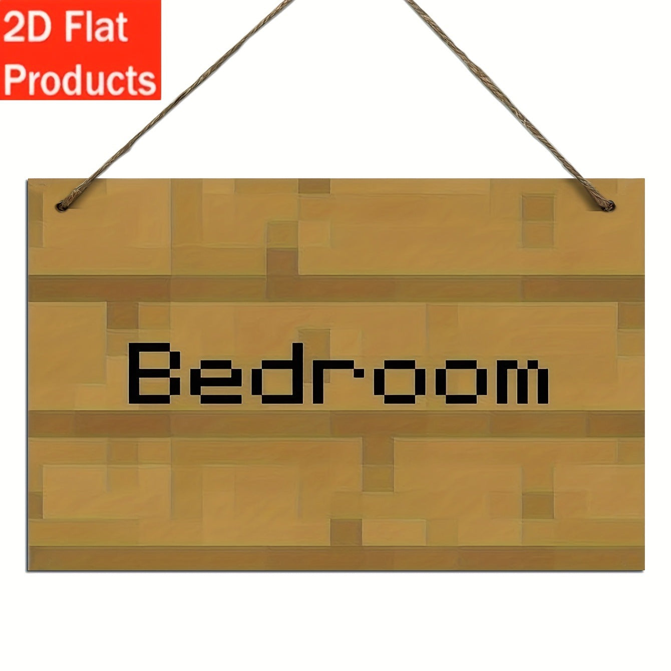 Retro Pixel Art Wooden Wall Sign – Gaming-Inspired Decorative Plaque