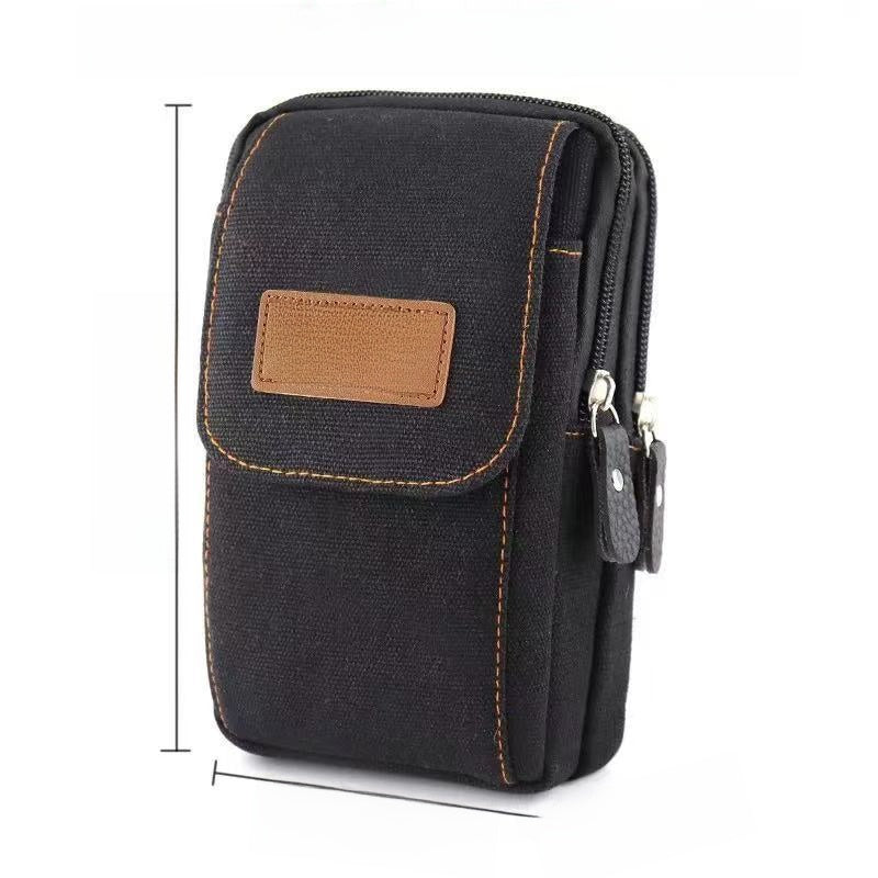 Multifunctional Canvas Waist Bag with Carabiner Clip
