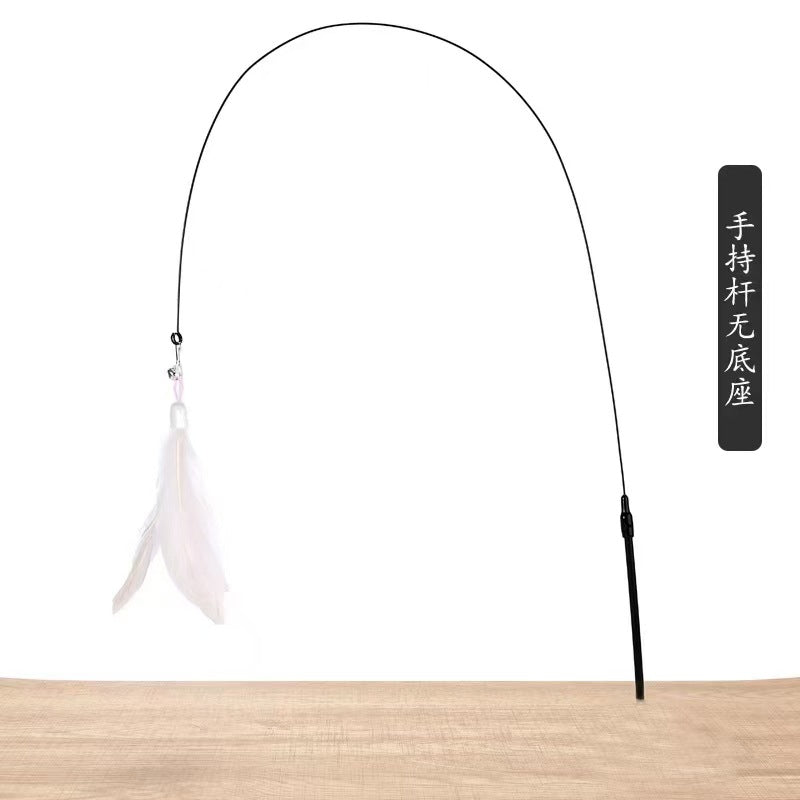 Extended Steel Wire Suction Cup Cat Teaser Wand