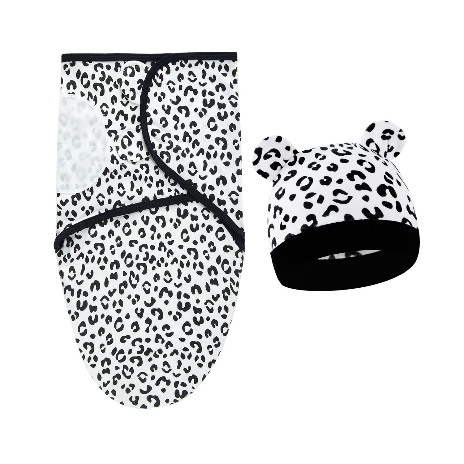 Pure Cotton Baby Swaddle Cocoon – Anti-Startle Newborn Sleep Wrap with Matching Hat