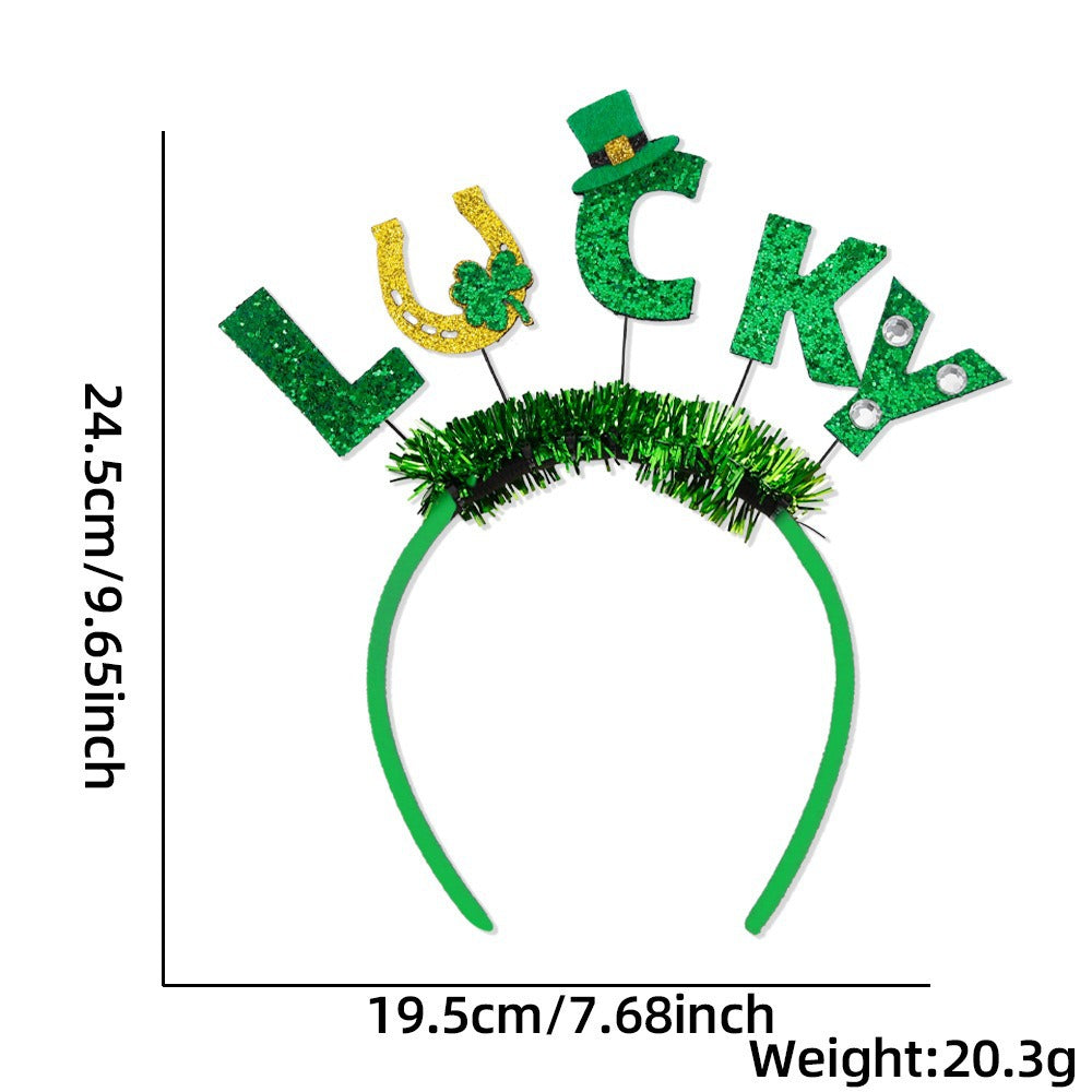 St. Patrick's Day Hairband - Festive Clover & Rainbow Party Headband