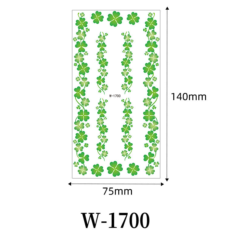 St. Patrick’s Day Clover Temporary Tattoo Stickers – Waterproof Holiday Body Art