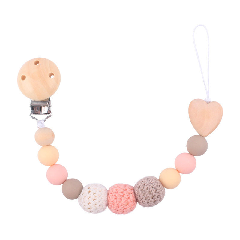 Personalized Pacifier Clip – Soft Yarn Ball Baby Accessory