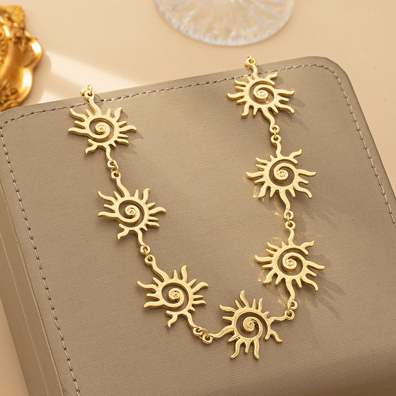 Women’s Waist Chain Belt – Gold Alloy Sun Pendant Body Jewelry