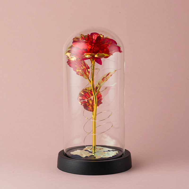 Luxury Gold Foil Rose in Glass Dome