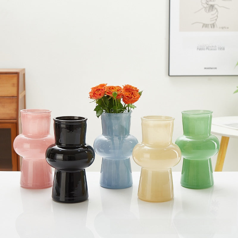 French Lantern Glass Vase – Elegant Hydroponic Flower Arrangement Decor