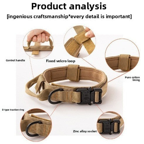 Tactical Dog Collar & Leash – Adjustable Nylon Set for Large Dogs
