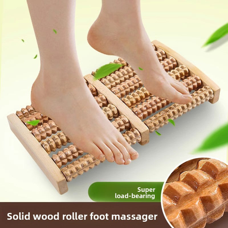 Wooden Foot Massager Roller – Manual Acupressure Foot Massage Tool