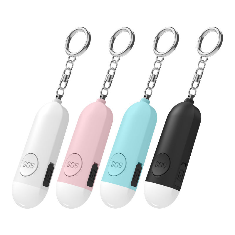 Personal Safety Alarm – Rechargeable Keychain Security Alarm with LED Light