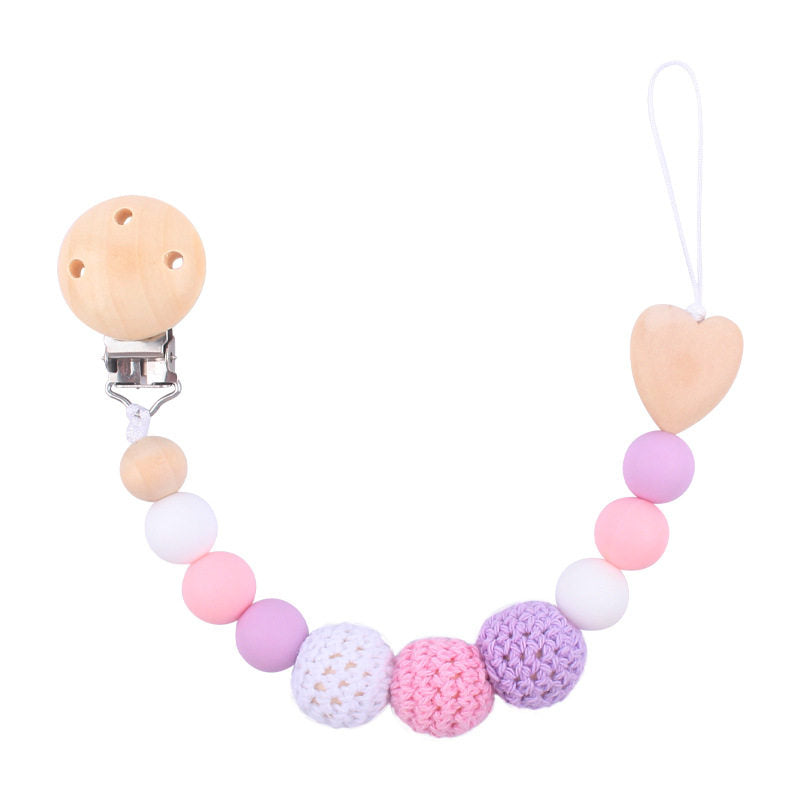 Personalized Pacifier Clip – Soft Yarn Ball Baby Accessory