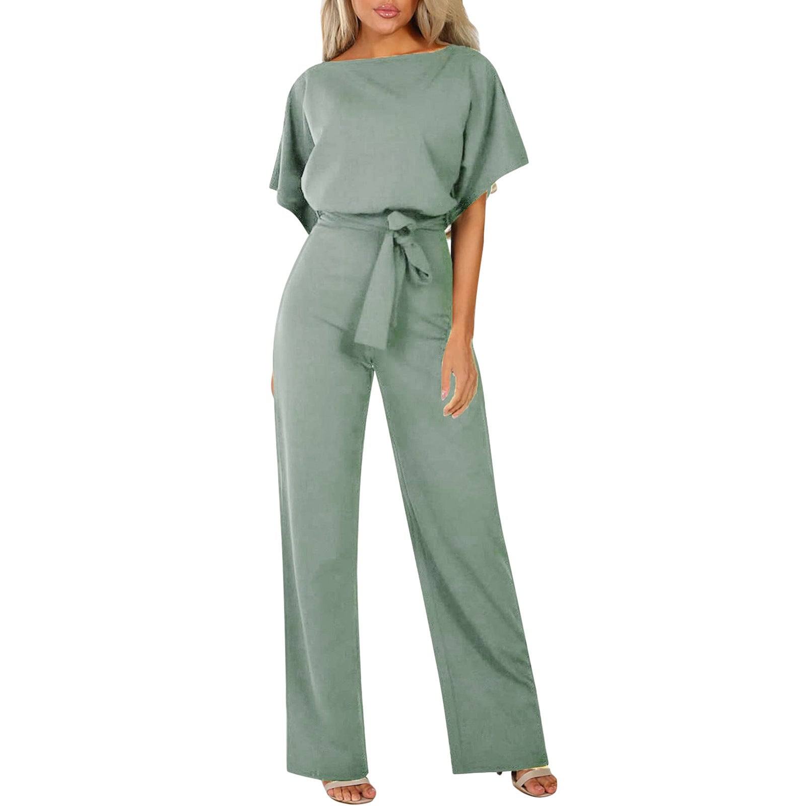 Slim-Fit High Waist Lace-Up Jumpsuit