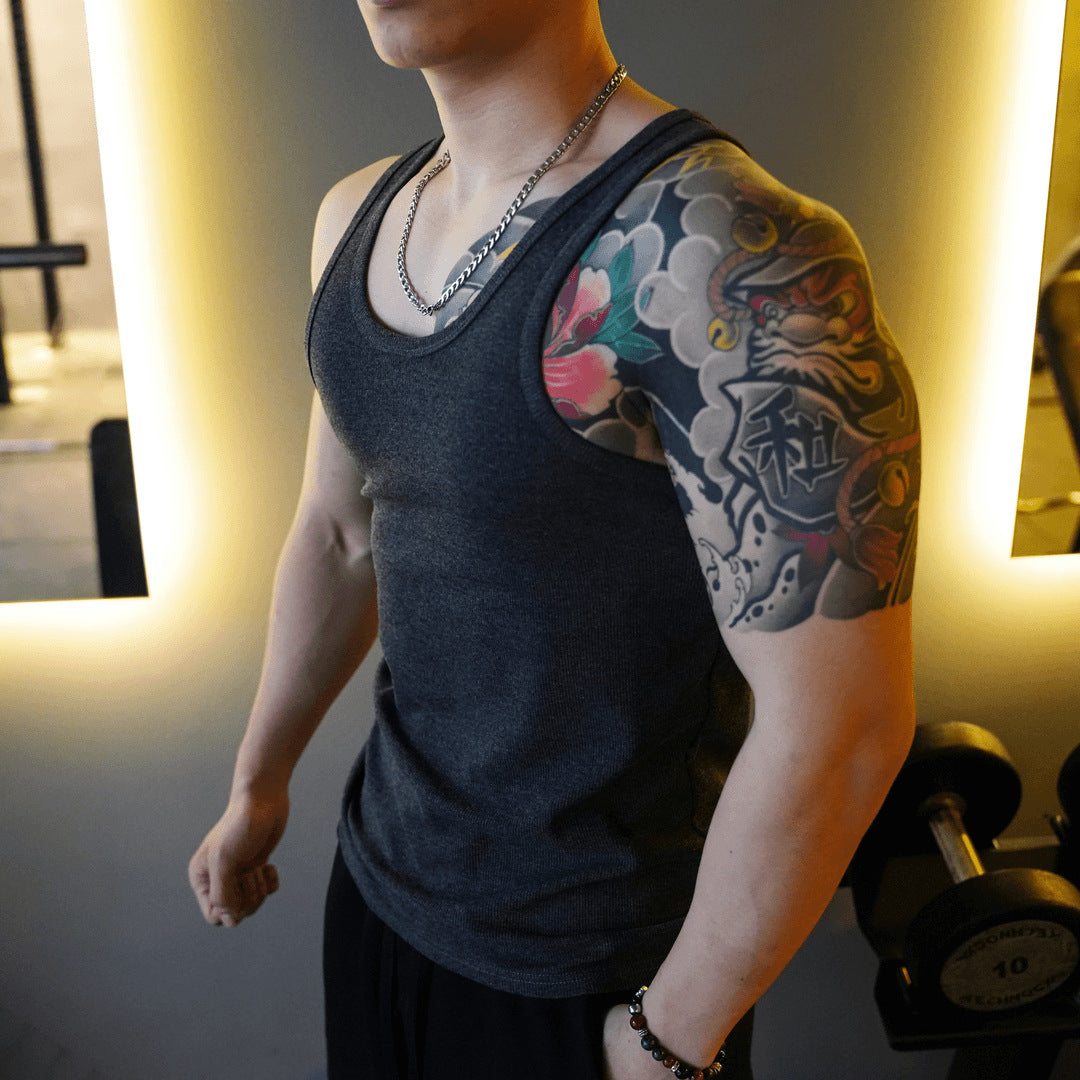 Athletic Cotton Vest – Stretch, Sweat-Absorbent Sportswear