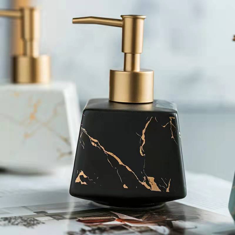 Ceramic Soap Dispenser – Marble Finish Pump Bottle