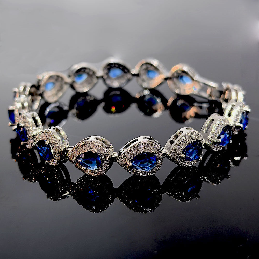 Heart Zircon Bracelet – Elegant Copper Charm Bracelet with Electroplated Finish