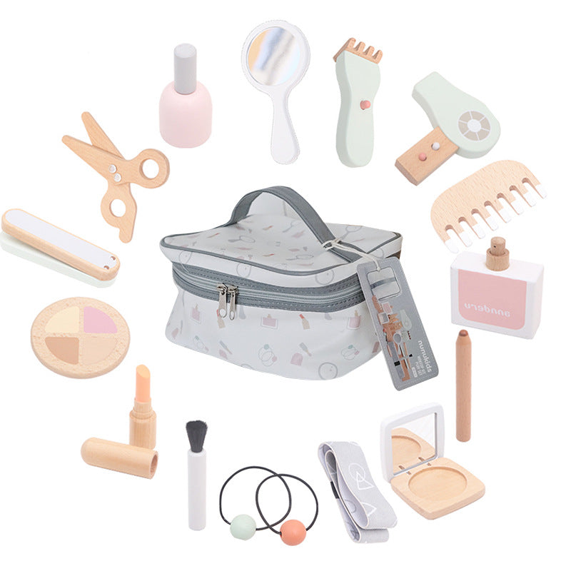 Wooden Pretend Makeup Set – Simulation Dressing Table Toy