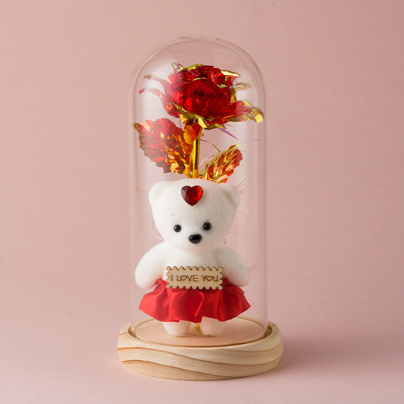 Luxury Gold Foil Rose in Glass Dome