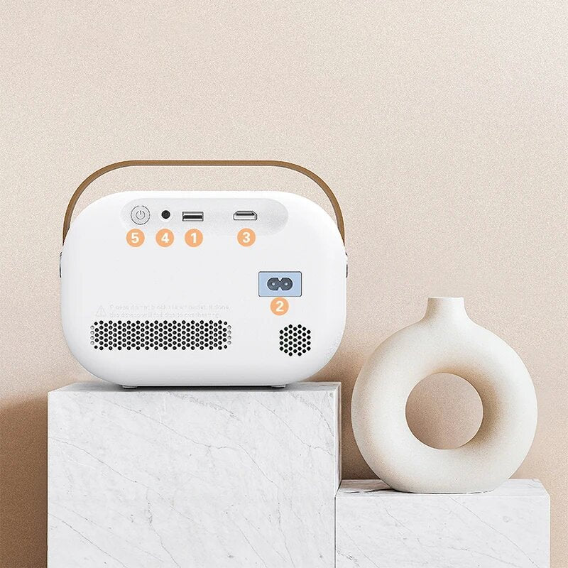 1080P Portable Projector – 350 ANSI HD Mini Smart Projector with Built-in Speaker