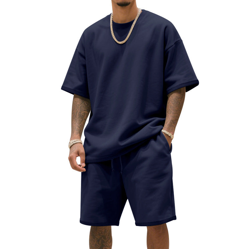 Men’s Terry Cloth Set – Short Sleeve Shirt & Shorts Lounge Outfit