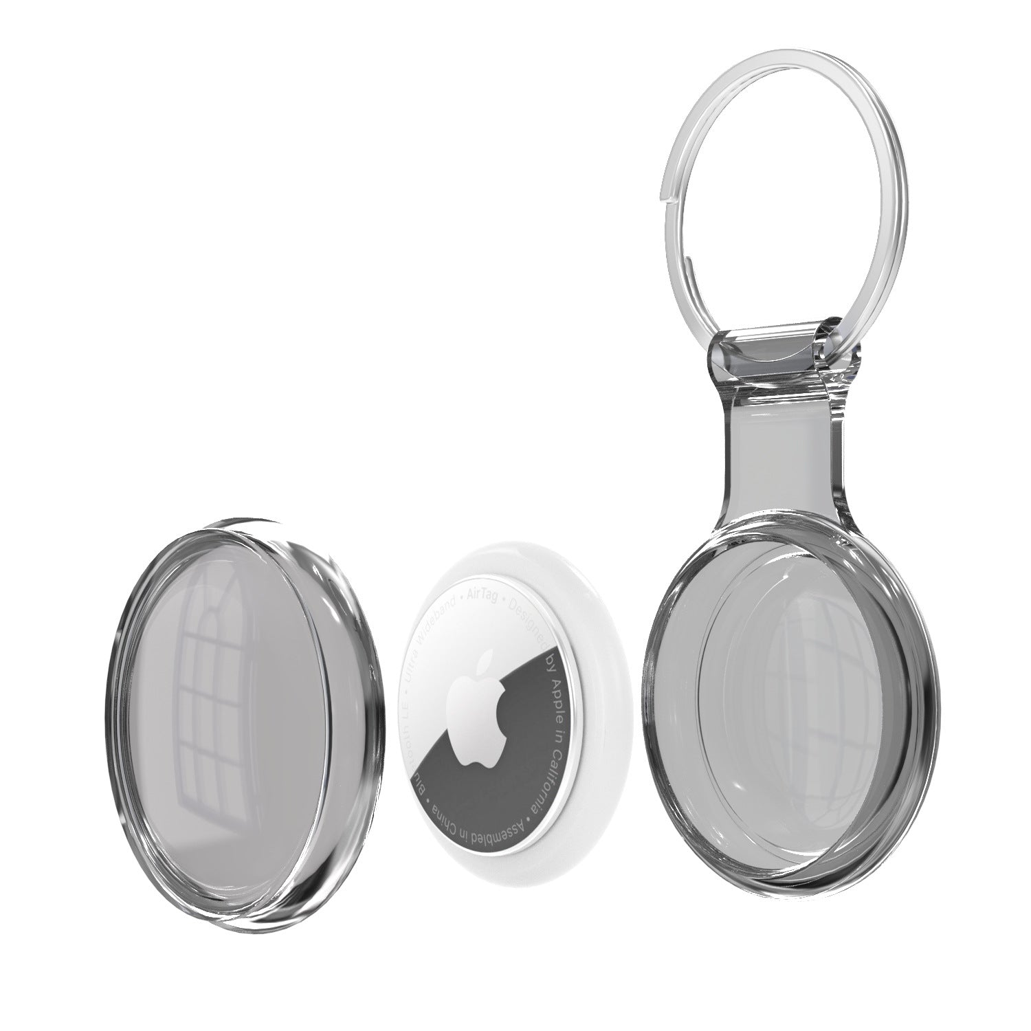 Silicone AirTag Protective Case – Waterproof Keychain Holder with Spring Buckle