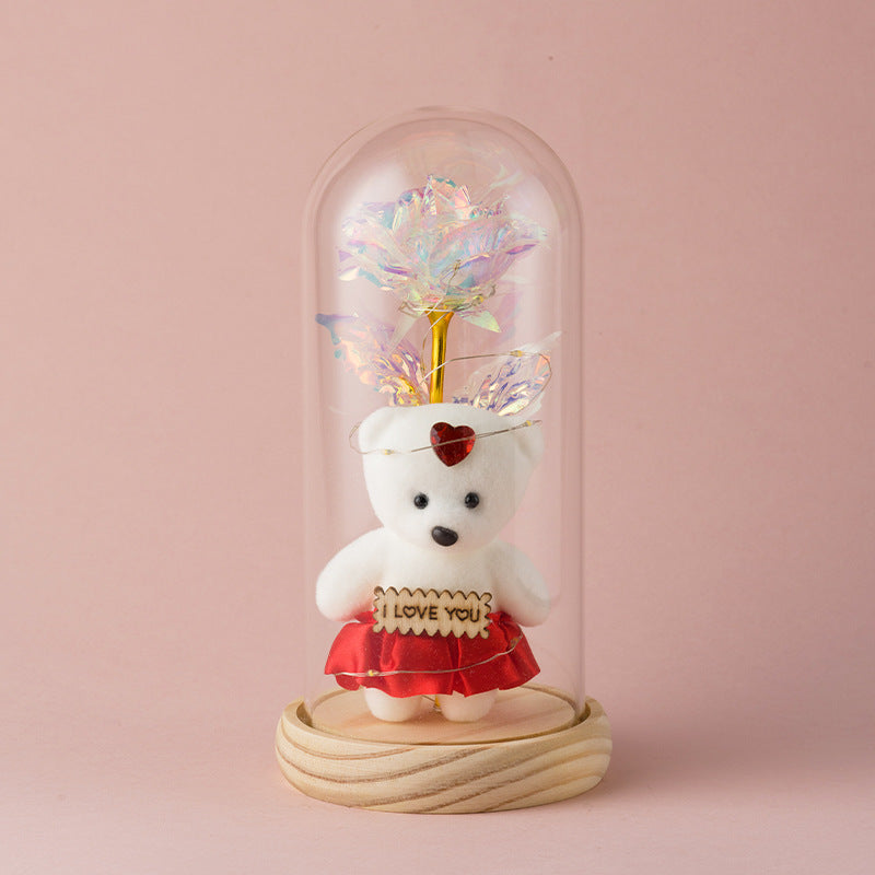 Luxury Gold Foil Rose in Glass Dome