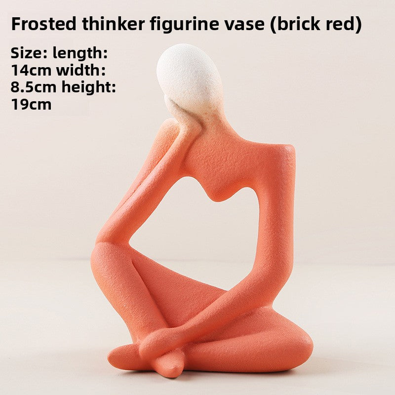 Nordic Ceramic Vase – Matte Minimalist Porcelain Decorative Flower Pot