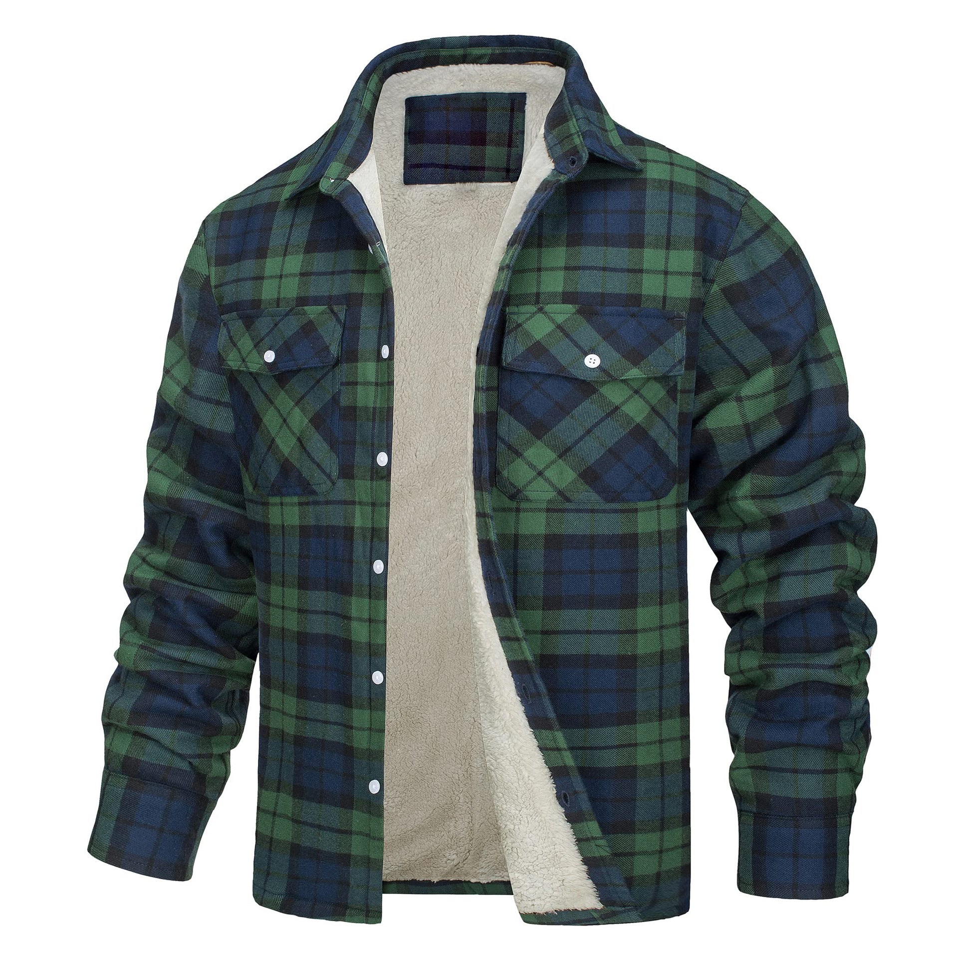Fleece-Lined Plaid Jacket – Windproof, Moisture-Wicking Outerwear