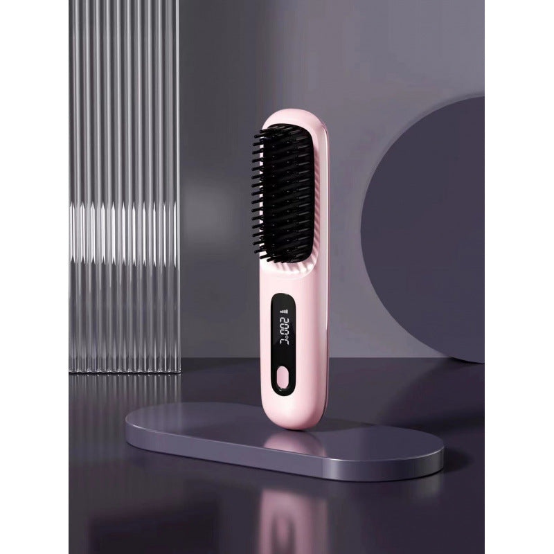 Cordless Hair Straightening Comb – Ceramic Rechargeable Styling Brush