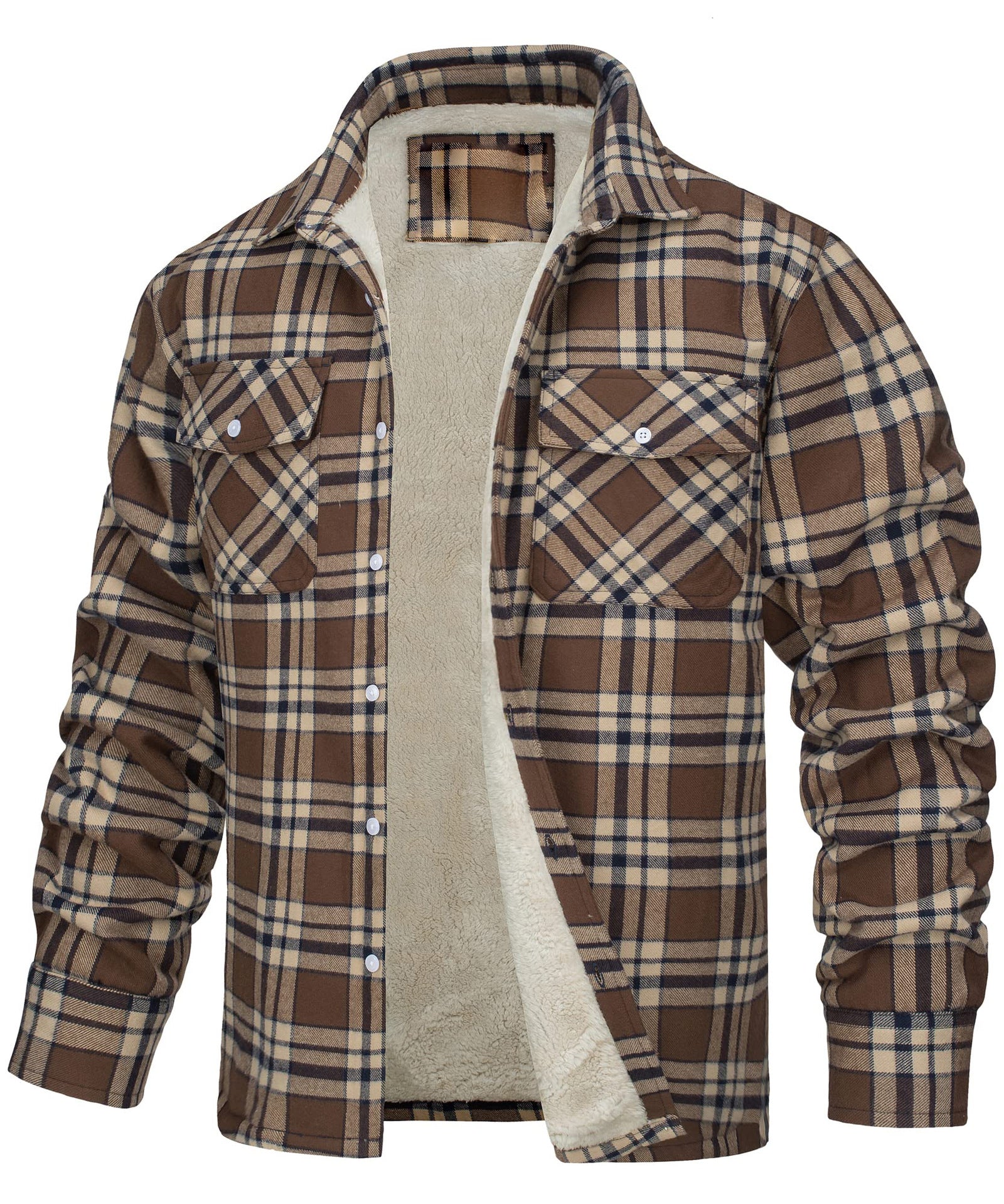 Fleece-Lined Plaid Jacket – Windproof, Moisture-Wicking Outerwear
