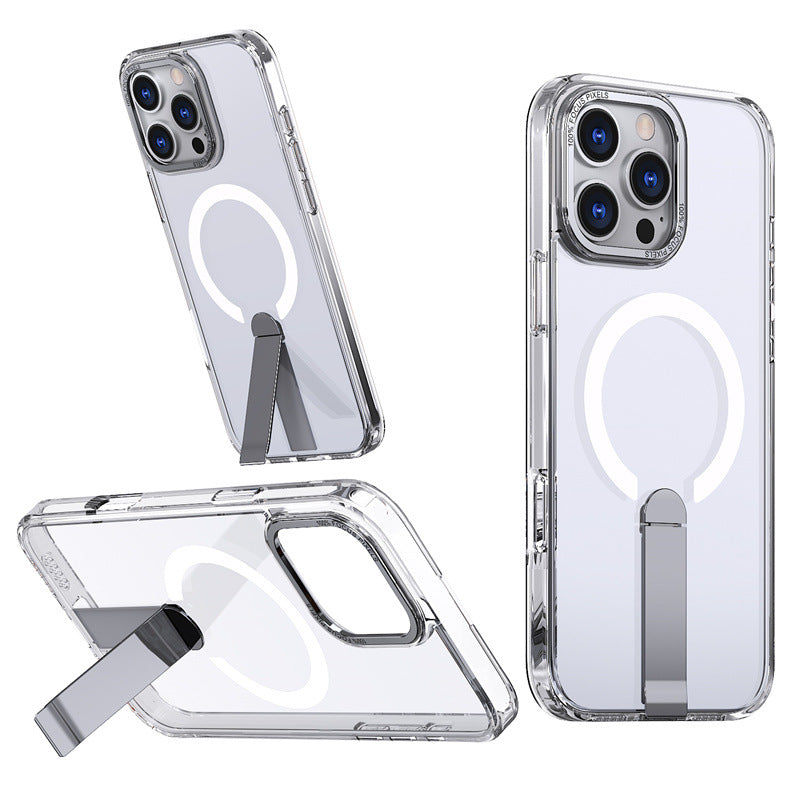 Magnetic Silicone Phone Case with Stand – Shockproof Cover for iPhone