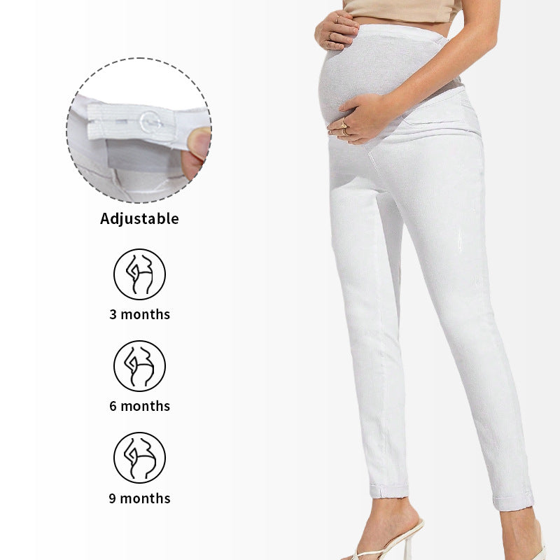 High-Waist Maternity Stretch Denim Jeans