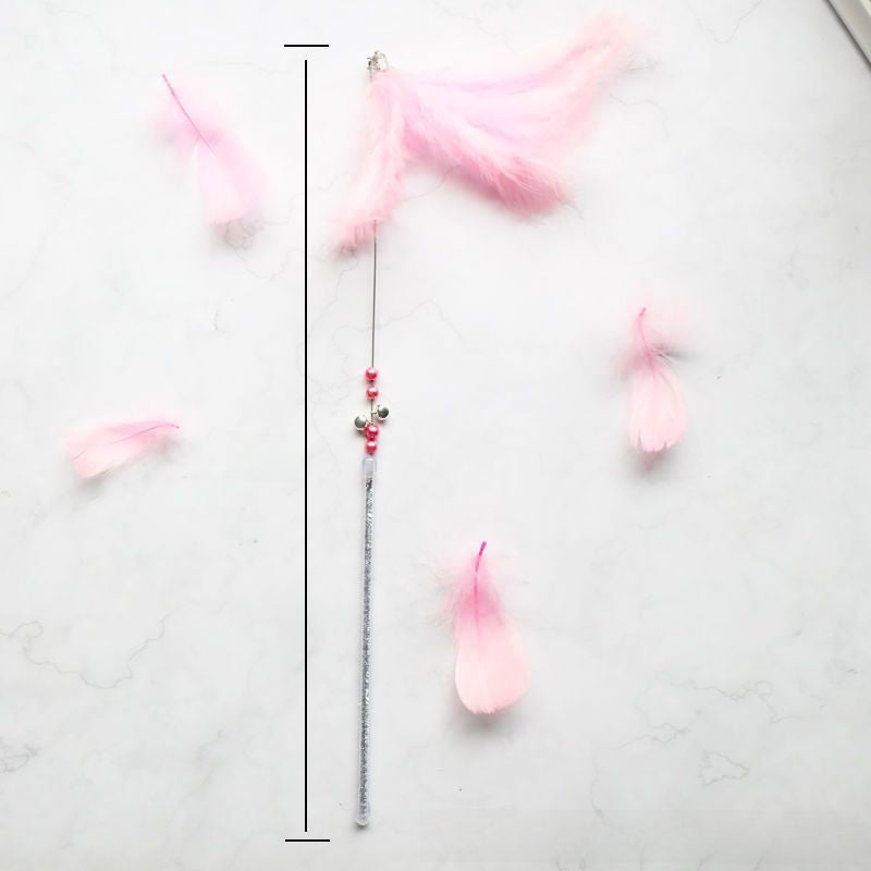 Interactive Cat Tease Stick Toy – Feather & Sound Paper Wand