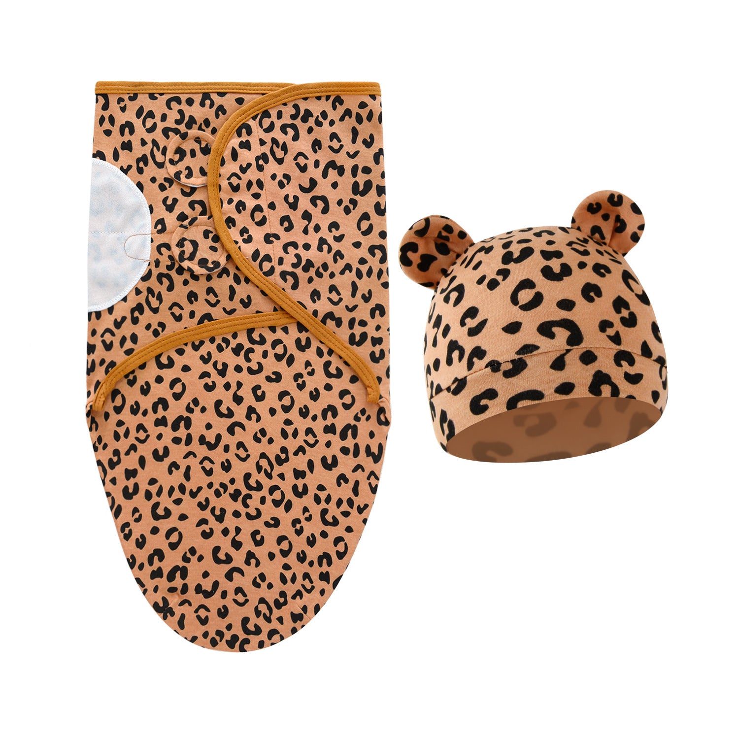 Pure Cotton Baby Swaddle Cocoon – Anti-Startle Newborn Sleep Wrap with Matching Hat