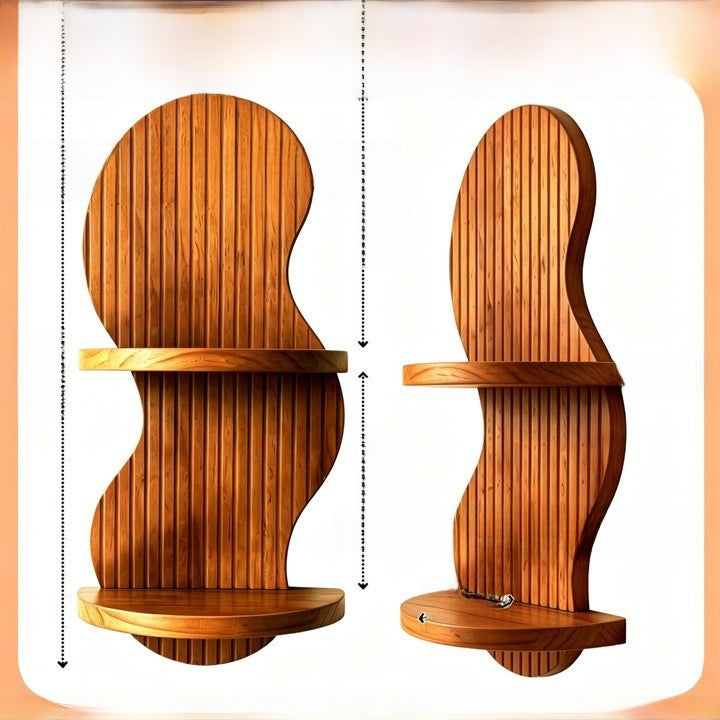 2-Tier Wooden Floating Wall Shelf – Modern Decorative Storage Shelf