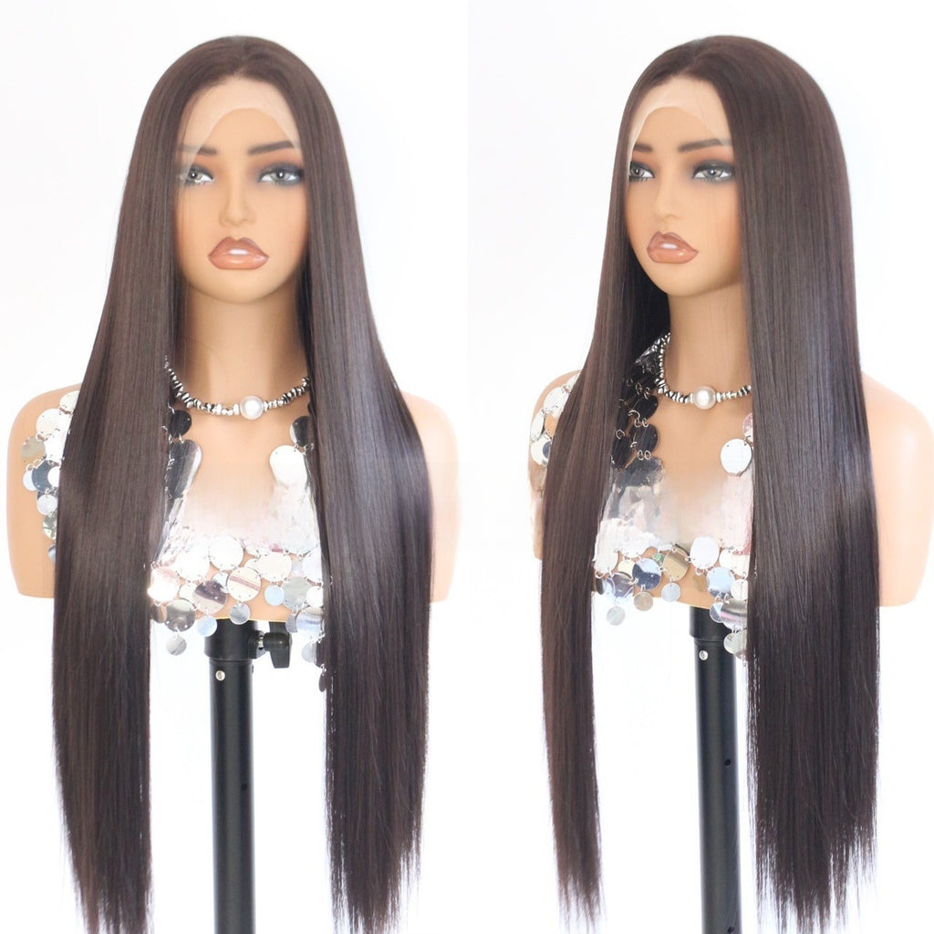 Women’s 24-Inch Lace Front Wig – Long Straight Synthetic Hair