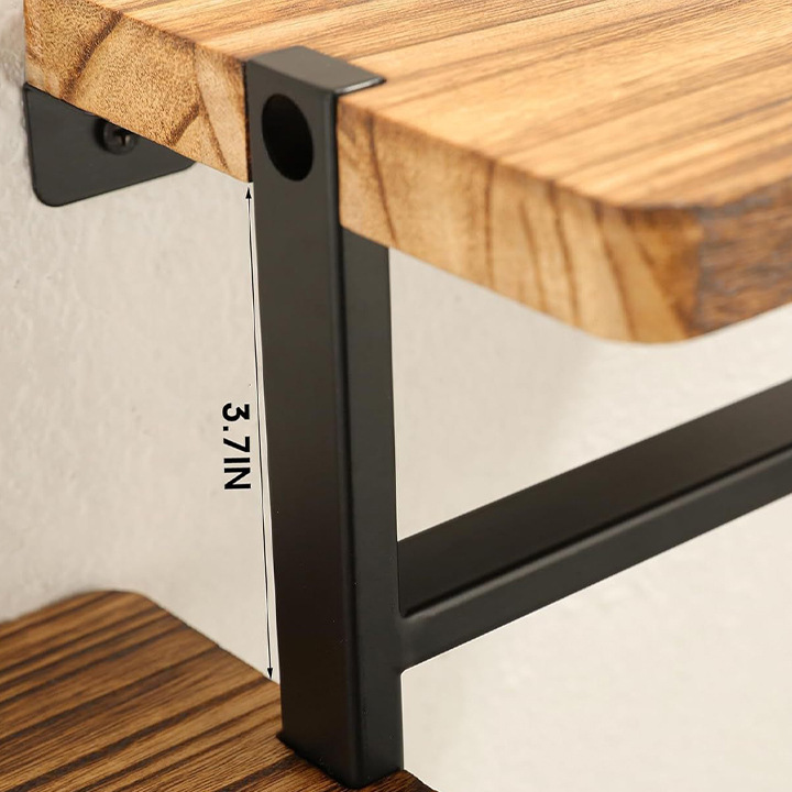Foldable Wooden Wall Shelf – 3-Tier Storage Rack for Bathroom & Home
