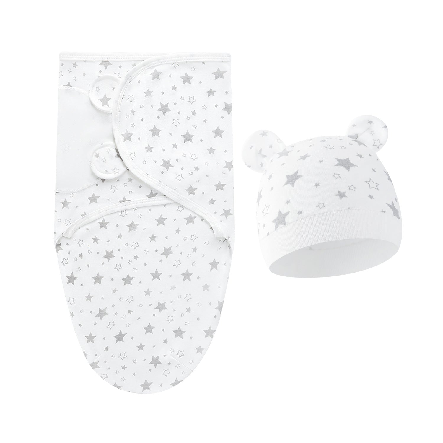 Pure Cotton Baby Swaddle Cocoon – Anti-Startle Newborn Sleep Wrap with Matching Hat