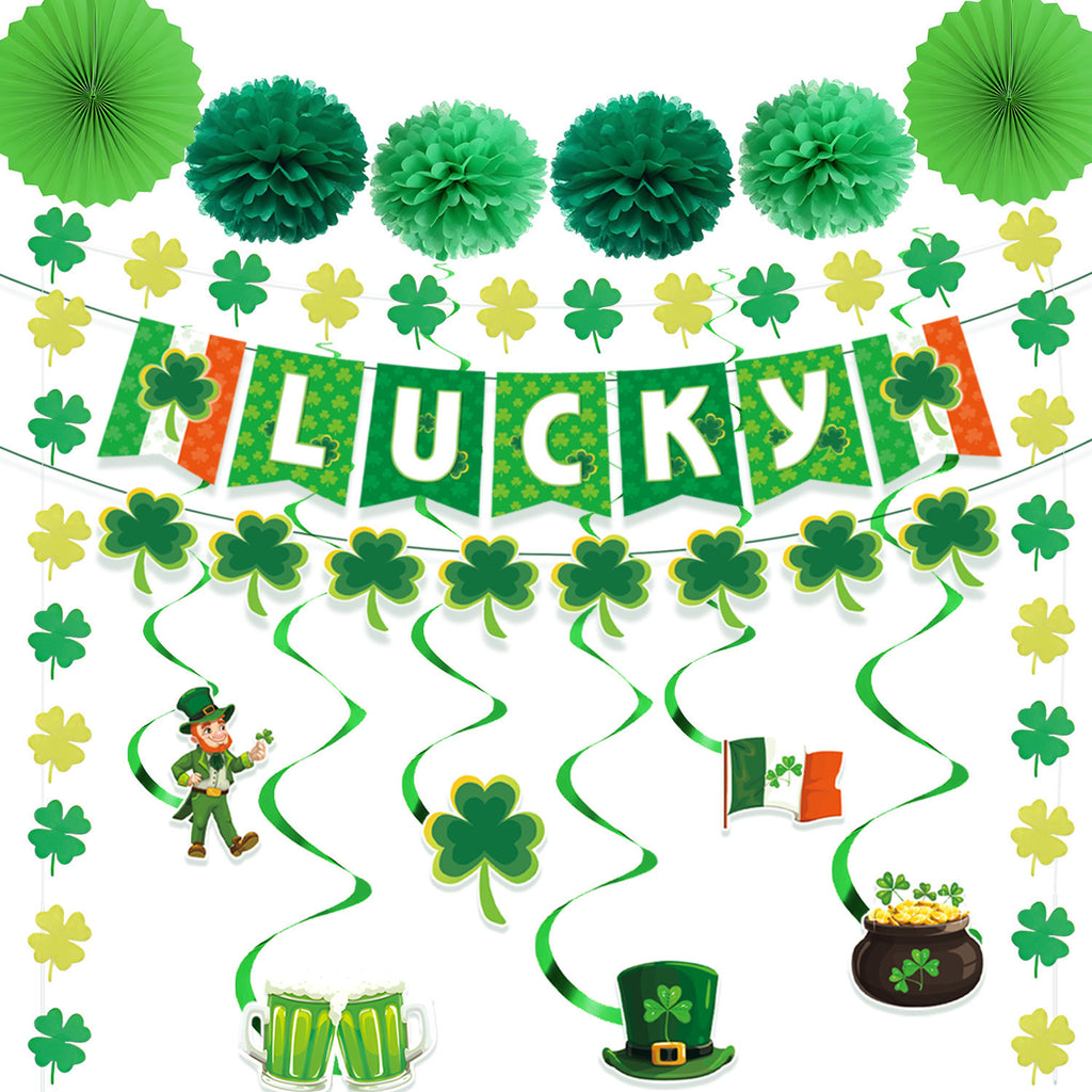 St. Patrick’s Day Party Decoration Set – Festive Hanging Decorations & Banner Kit