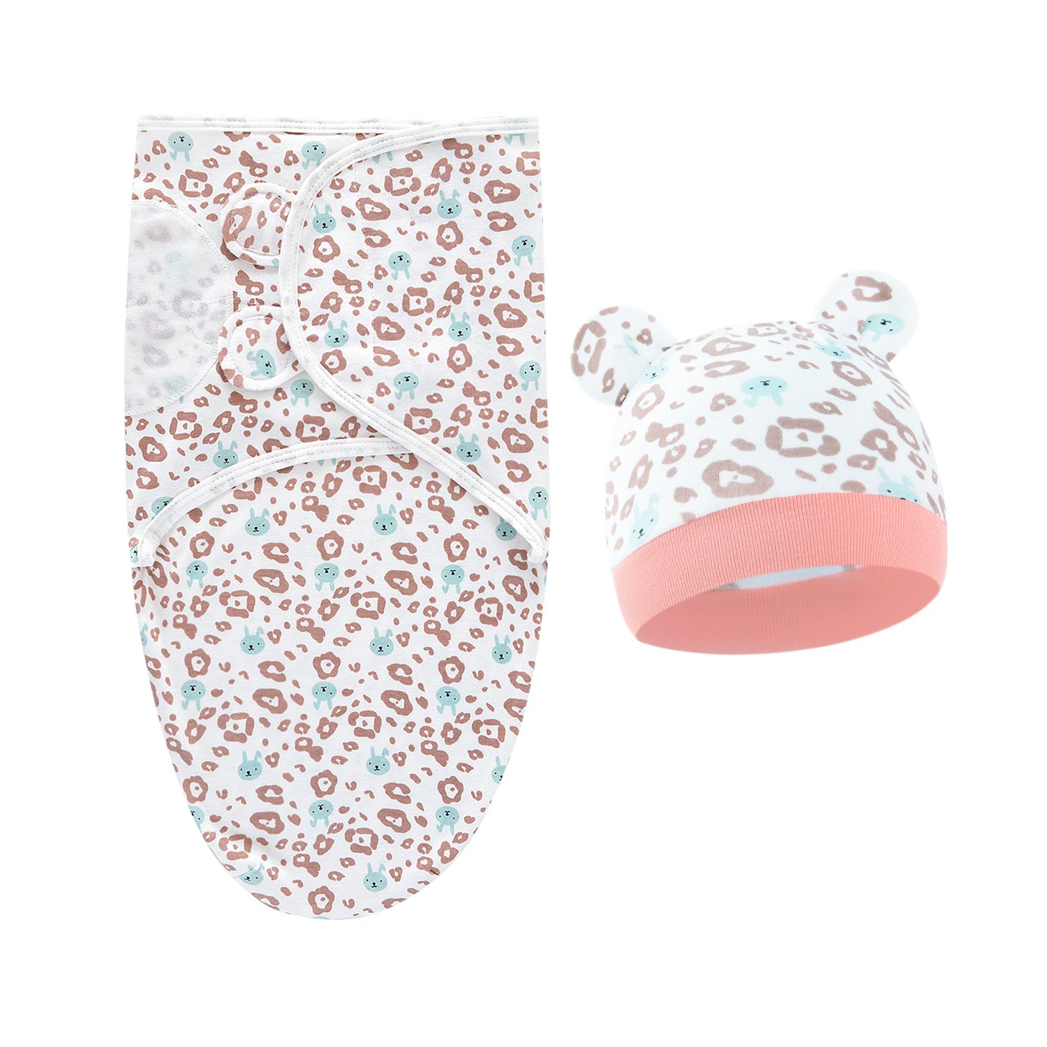 Pure Cotton Baby Swaddle Cocoon – Anti-Startle Newborn Sleep Wrap with Matching Hat